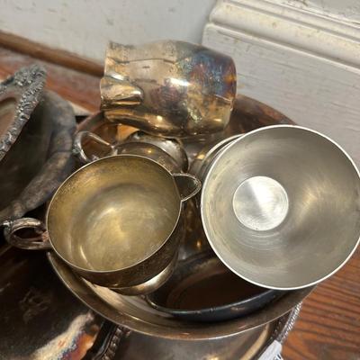 HUGE SILVEPLATE SERVING LOT