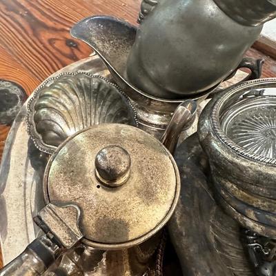 HUGE SILVEPLATE SERVING LOT