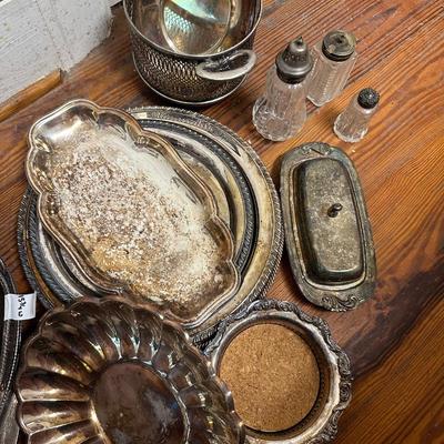 HUGE SILVEPLATE SERVING LOT