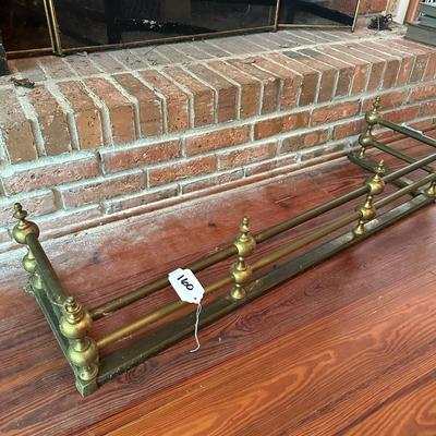 HEAVY VINTAGE BRASS FIREPLACE FENDER