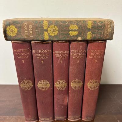6 ANTIQUE POEM BOOKS