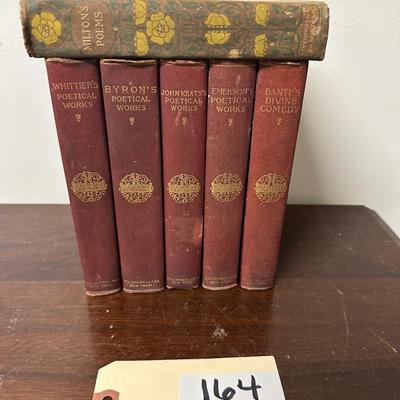 6 ANTIQUE POEM BOOKS