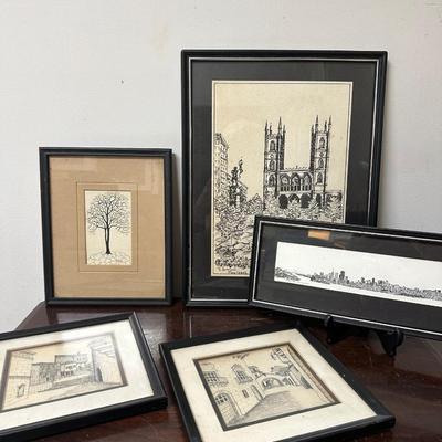 BLACK AND WHITE FRAMED ART