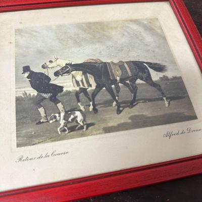 ANTIQUE FRAMED HORSE HUNT PRINTS