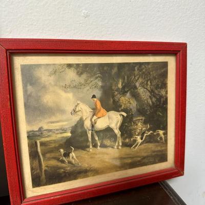 ANTIQUE FRAMED HORSE HUNT PRINTS