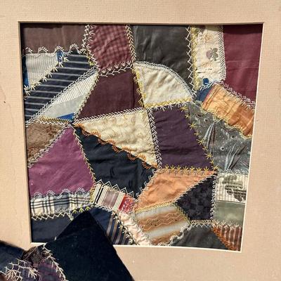 CRAZY QUILT SECTIONS, VINTAGE QUILT SECTIONS