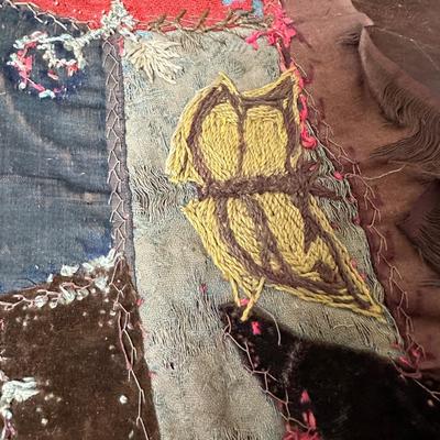 CRAZY QUILT SECTIONS, VINTAGE QUILT SECTIONS