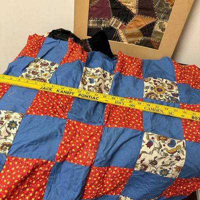 CRAZY QUILT SECTIONS, VINTAGE QUILT SECTIONS