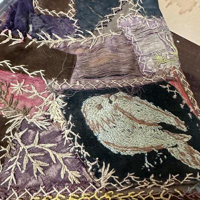 CRAZY QUILT SECTIONS, VINTAGE QUILT SECTIONS
