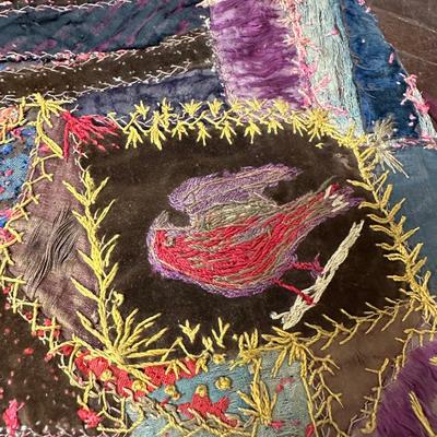CRAZY QUILT SECTIONS, VINTAGE QUILT SECTIONS