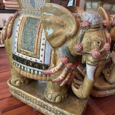 PAIR VINTAGE ELEPHANT PLANT STANDS