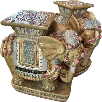 PAIR VINTAGE ELEPHANT PLANT STANDS