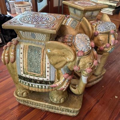 PAIR VINTAGE ELEPHANT PLANT STANDS