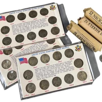 Lot of Silver Jefferson War Nickels - Face Value $7.70