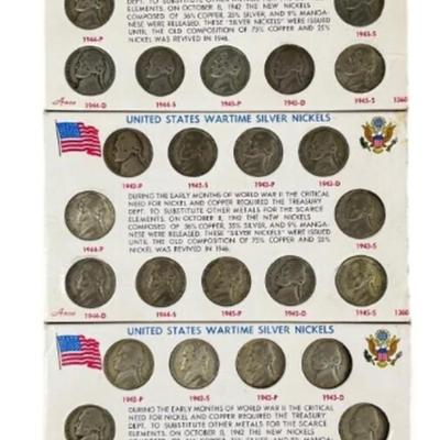 Lot of Silver Jefferson War Nickels - Face Value $7.70