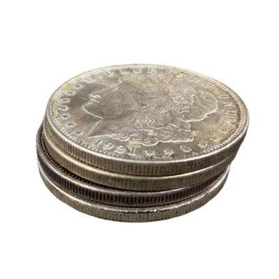 Lot of 4 1921 Morgan Silver Dollars