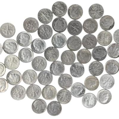 Lot of 50 Silver Roosevelt Dimes - $5 Face Value