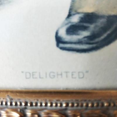 SWEET FRAMED PRINT TITLED "DELIGHTED"