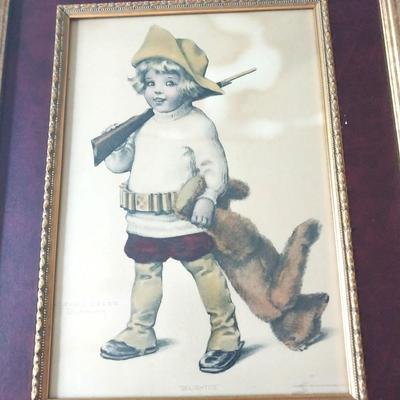 SWEET FRAMED PRINT TITLED "DELIGHTED"