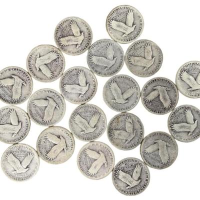 Lot of 20 Standing Liberty Quarters - $5 Face Value