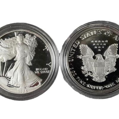 Lot of 4 1986 "S" American Eagle Silver Dollar Proofs