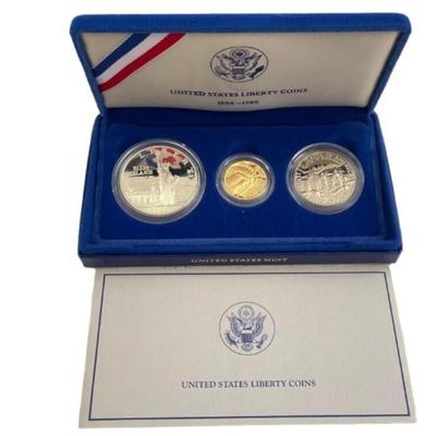 1986 U.S. Mint Proof Gold & Silver Liberty Coin Set