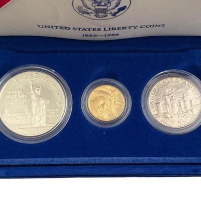 1986 U.S. Mint Proof Gold & Silver Liberty Coin Set