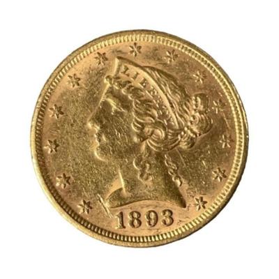 1893 Liberty Head $5 Gold Piece