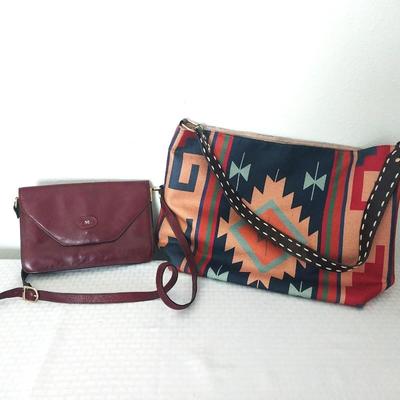 LEATHER PURSE AND CLOTH BAG PURSE