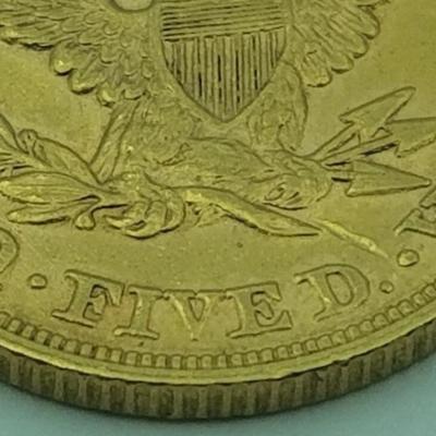 1880 Liberty Head $5 Gold Piece