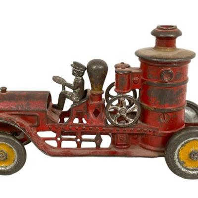 Antique Cast Iron Steam Powered Fire Engine