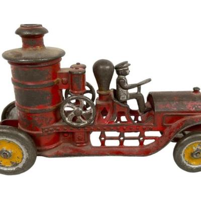 Antique Cast Iron Steam Powered Fire Engine