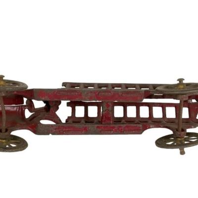 Antique Cast Iron Fire Ladder Truck
