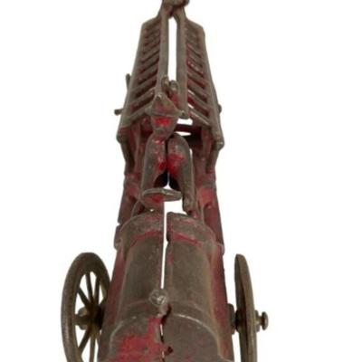 Antique Cast Iron Fire Ladder Truck