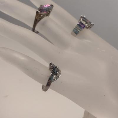 Three Sterling Silver and Stone Rings- Approx Total Weight 13.1 Grams (#64)