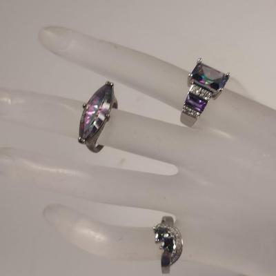 Three Sterling Silver and Stone Rings- Approx Total Weight 13.1 Grams (#64)