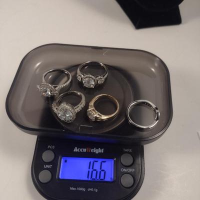 Five Sterling Silver and Stone Rings- Approx Total Weight 16.6 Grams (#65)