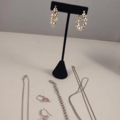 Collection of Sterling Silver Jewelry- Approx Total Weight 25.5 Grams (#66)