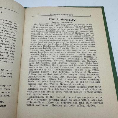 1935 Tulane University Handbook