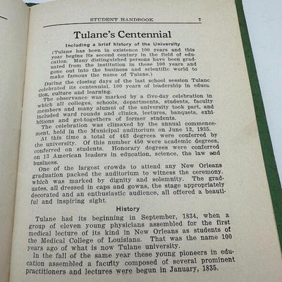 1935 Tulane University Handbook