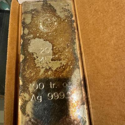 APMEX 100 OZ silver .999 Bar