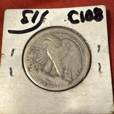 1923 S LIBERTY WALKING F U S COIN HALF C108