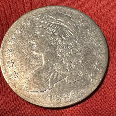 1836 Capped Bust Half Dollar Lettered Edge Choice XVF