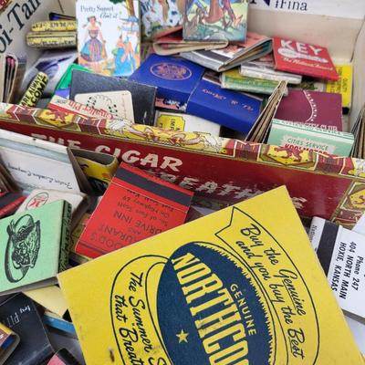 Box Of Vintage Matchbooks & Briar Pipes (3)