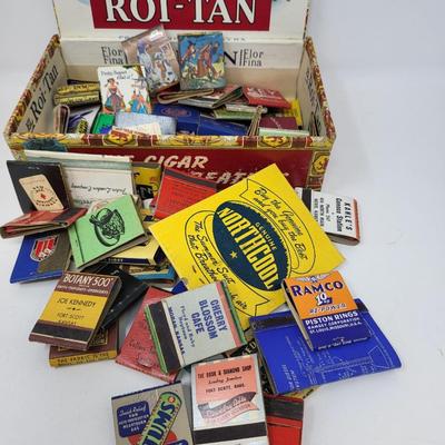 Box Of Vintage Matchbooks & Briar Pipes (3)