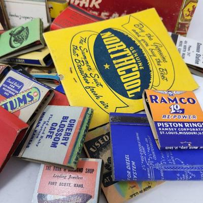 Box Of Vintage Matchbooks & Briar Pipes (3)