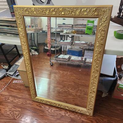 Beveled Gold Color Framed Mirror 30x42