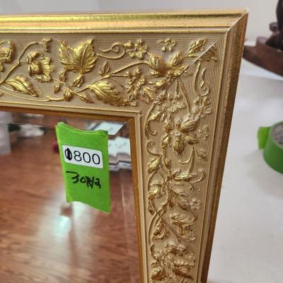 Beveled Gold Color Framed Mirror 30x42