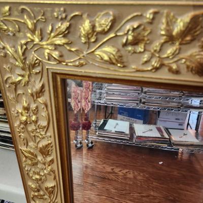 Beveled Gold Color Framed Mirror 30x42