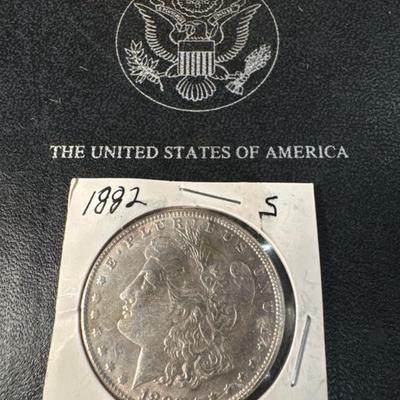 1882 S MORGAN 1$ US COIN VF